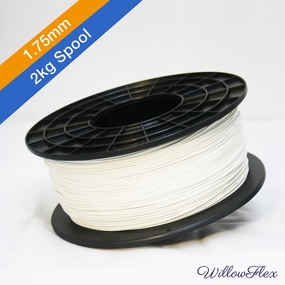 2kgs of Snow White WillowFlex, 3D Print Filament in 1.75mm size
